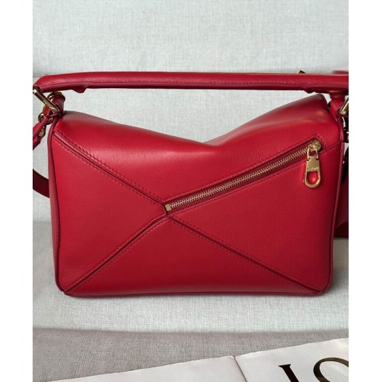 Miglior sito Replica Borsa Loewe Featherlight Puzzle piccola Rosso Imitazioni Outlet Online
