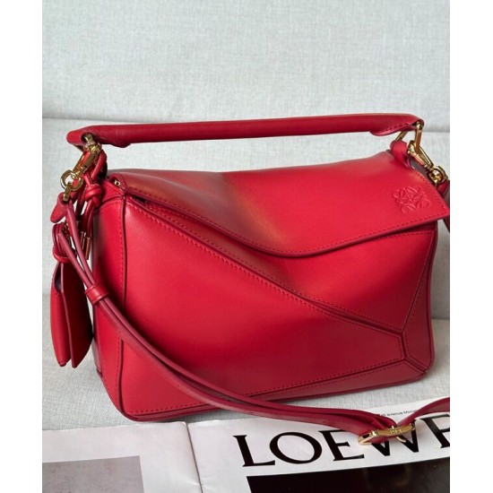 Miglior sito Replica Borsa Loewe Featherlight Puzzle piccola Rosso Imitazioni Outlet Online