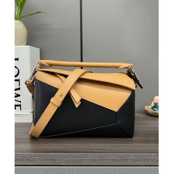 Miglior sito Replica Borsa classica bicolore Loewe Puzzle Edge piccola Nero/Marrone Imitazioni Outlet Online