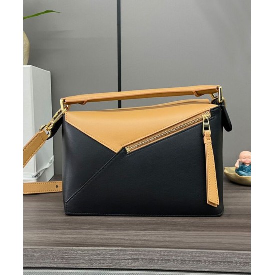 Miglior sito Replica Borsa classica bicolore Loewe Puzzle Edge piccola Nero/Marrone Imitazioni Outlet Online