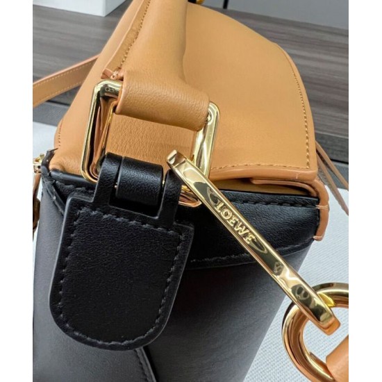 Miglior sito Replica Borsa classica bicolore Loewe Puzzle Edge piccola Nero/Marrone Imitazioni Outlet Online