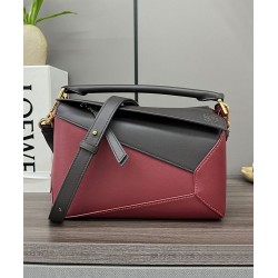 Miglior sito Replica Borsa classica bicolore Loewe Puzzle Edge piccola Nero/Rosso Imitazioni Outlet Online