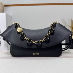 Miglior sito Replica Borsa a tracolla Loewe Ola media Nero Imitazioni Outlet Online
