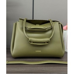 Miglior sito Replica Borsa Loewe Madrid media morbida pelle di vitello oliva Imitazioni Outlet Online