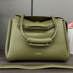 Miglior sito Replica Borsa Loewe Madrid media morbida pelle di vitello oliva Imitazioni Outlet Online