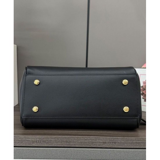 Miglior sito Replica Borsa Loewe Madrid media morbida pelle di vitello nero Imitazioni Outlet Online