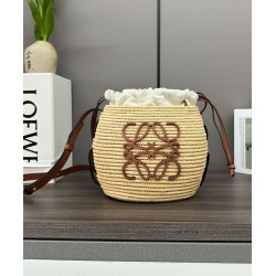 Miglior sito Replica Borsa a tracolla rafia Loewe Caffè Imitazioni Outlet Online