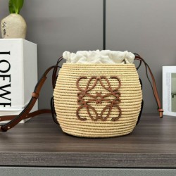 Miglior sito Replica Borsa a tracolla rafia Loewe Caffè Imitazioni Outlet Online