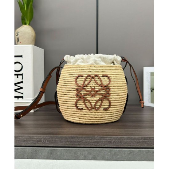 Miglior sito Replica Borsa a tracolla rafia Loewe Caffè Imitazioni Outlet Online