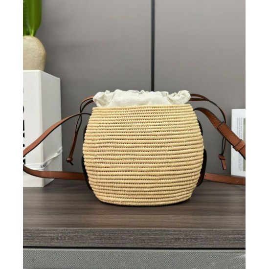 Miglior sito Replica Borsa a tracolla rafia Loewe Caffè Imitazioni Outlet Online