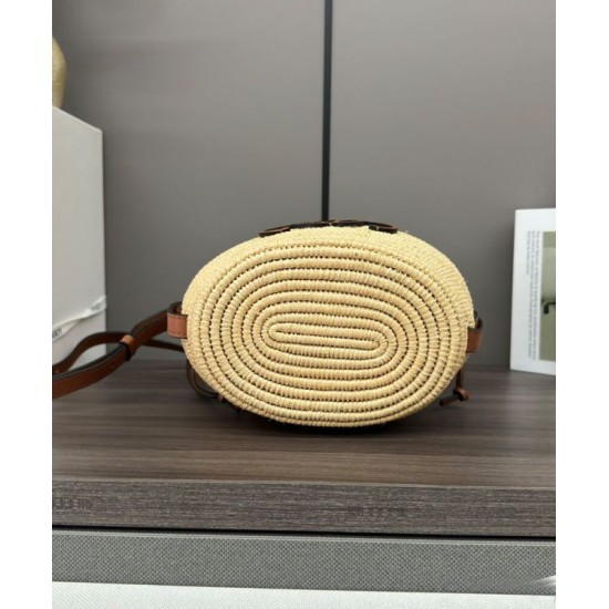 Miglior sito Replica Borsa a tracolla rafia Loewe Caffè Imitazioni Outlet Online
