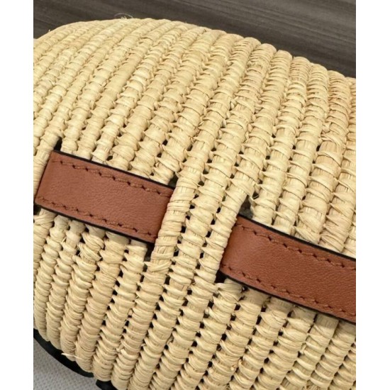 Miglior sito Replica Borsa a tracolla rafia Loewe Caffè Imitazioni Outlet Online
