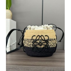 Miglior sito Replica Borsa a tracolla rafia Loewe Nero Imitazioni Outlet Online