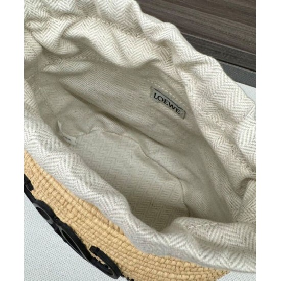 Miglior sito Replica Borsa a tracolla rafia Loewe Nero Imitazioni Outlet Online