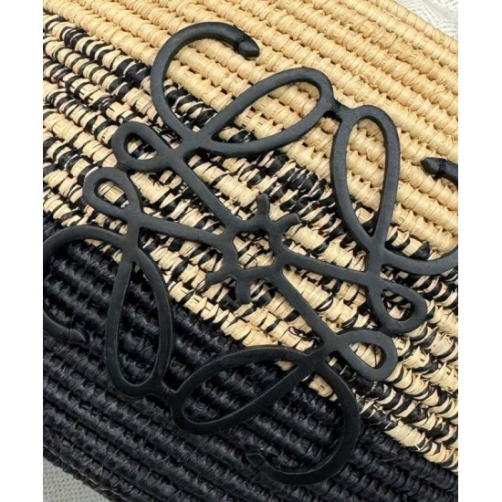 Miglior sito Replica Borsa a tracolla rafia Loewe Nero Imitazioni Outlet Online