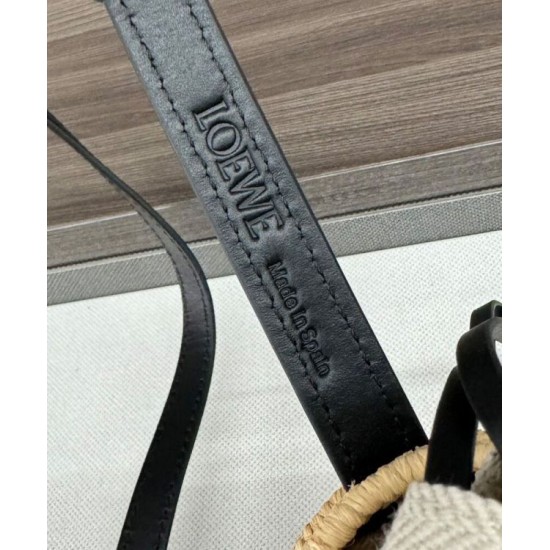 Miglior sito Replica Borsa a tracolla rafia Loewe Nero Imitazioni Outlet Online