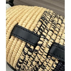 Miglior sito Replica Borsa a tracolla rafia Loewe Nero Imitazioni Outlet Online