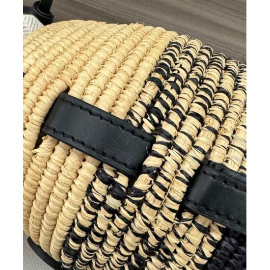 Miglior sito Replica Borsa a tracolla rafia Loewe Nero Imitazioni Outlet Online