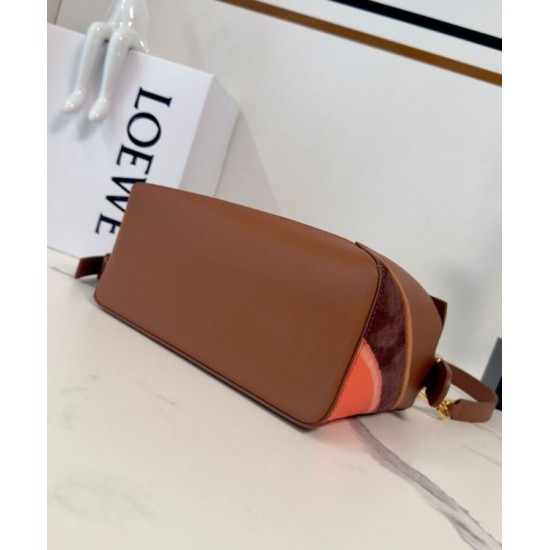 Miglior sito Replica Borsa Loewe piccola Puzzle Edge Landscape in pelle di vitello nappa Caffè Imitazioni Outlet Online