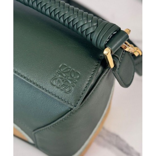Miglior sito Replica Borsa Loewe piccola Puzzle Edge Landscape in pelle di vitello nappa Verde Imitazioni Outlet Online