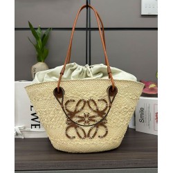 Miglior sito Replica Borsa a cestino Loewe Large Anagram Caffè Imitazioni Outlet Online