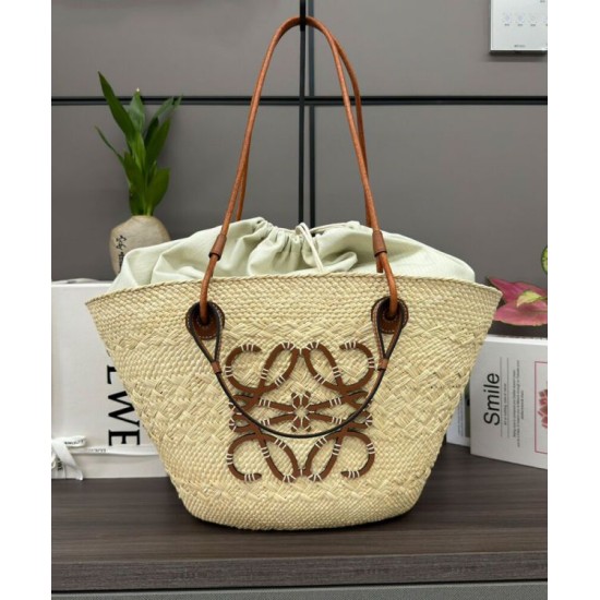 Miglior sito Replica Borsa a cestino Loewe Large Anagram Caffè Imitazioni Outlet Online