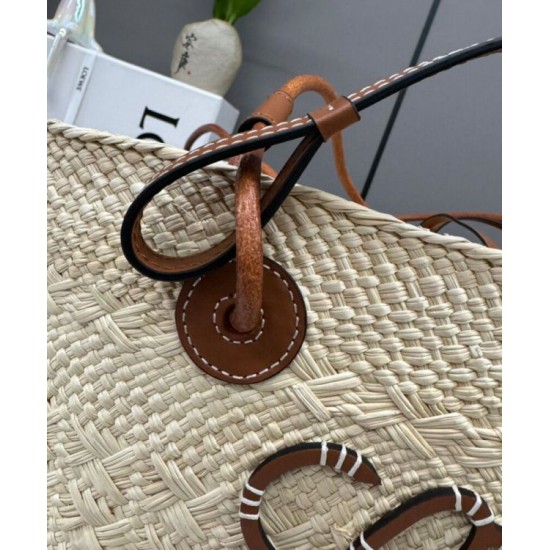 Miglior sito Replica Borsa a cestino Loewe Large Anagram Caffè Imitazioni Outlet Online