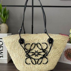 Miglior sito Replica Borsa a cestino Loewe Large Anagram nera Imitazioni Outlet Online