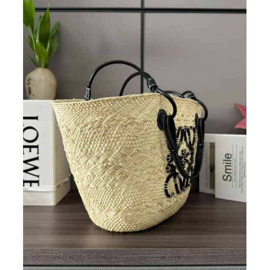 Miglior sito Replica Borsa a cestino Loewe Large Anagram nera Imitazioni Outlet Online