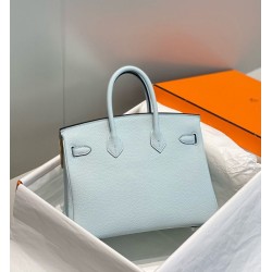 Miglior sito Replica Borse Hermes Birkin 25cm/30cm azzurro Clemence hardware argento Imitazioni Outlet Online