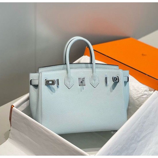 Miglior sito Replica Borse Hermes Birkin 25cm/30cm azzurro Clemence hardware argento Imitazioni Outlet Online
