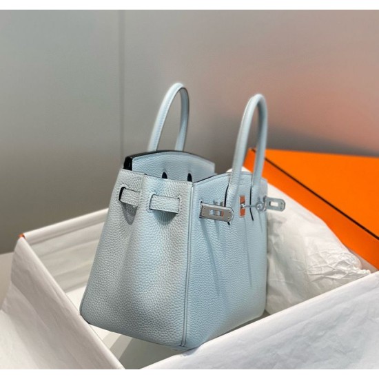 Miglior sito Replica Borse Hermes Birkin 25cm/30cm azzurro Clemence hardware argento Imitazioni Outlet Online