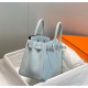 Miglior sito Replica Borse Hermes Birkin 25cm/30cm azzurro Clemence hardware argento Imitazioni Outlet Online