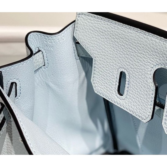 Miglior sito Replica Borse Hermes Birkin 25cm/30cm azzurro Clemence hardware argento Imitazioni Outlet Online
