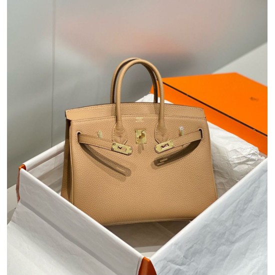 Miglior sito Replica Borse Hermes Birkin 25cm/30cm Camel Clemence hardware dorato Imitazioni Outlet Online