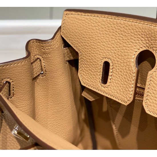 Miglior sito Replica Borse Hermes Birkin 25cm/30cm Camel Clemence hardware dorato Imitazioni Outlet Online