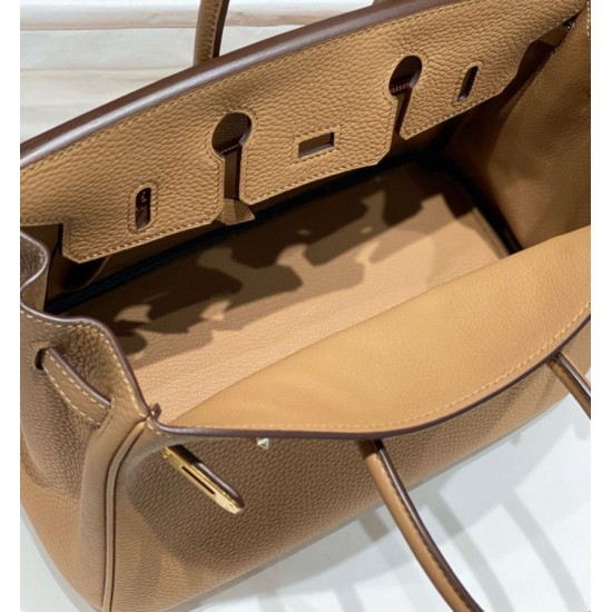 Miglior sito Replica Borse Hermes Birkin 25cm/30cm Camel Clemence hardware dorato Imitazioni Outlet Online