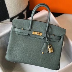Miglior sito Replica Borse Hermes Birkin 25cm/30cm Verde mandorla Clemence hardware dorato Imitazioni Outlet Online