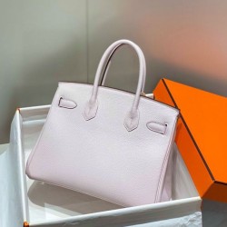 Miglior sito Replica Borse Hermes Birkin 25cm/30cm Rosa Clemence hardware argento Imitazioni Outlet Online