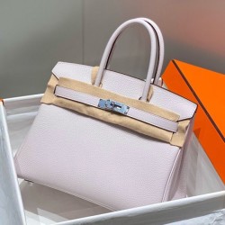 Miglior sito Replica Borse Hermes Birkin 25cm/30cm Rosa Clemence hardware argento Imitazioni Outlet Online