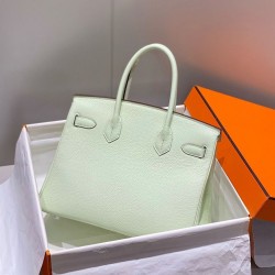 Miglior sito Replica Borse Hermes Birkin 25cm/30cm verde chiaro Clemence hardware argento Imitazioni Outlet Online