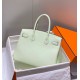 Miglior sito Replica Borse Hermes Birkin 25cm/30cm verde chiaro Clemence hardware argento Imitazioni Outlet Online