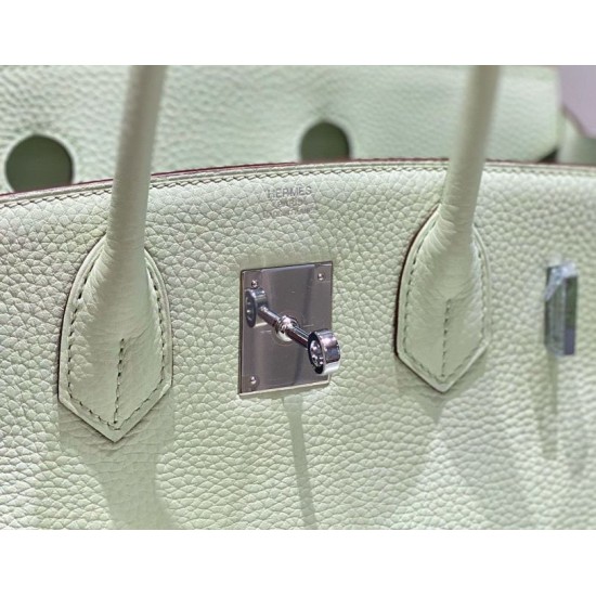 Miglior sito Replica Borse Hermes Birkin 25cm/30cm verde chiaro Clemence hardware argento Imitazioni Outlet Online