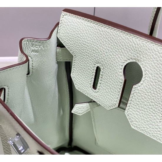 Miglior sito Replica Borse Hermes Birkin 25cm/30cm verde chiaro Clemence hardware argento Imitazioni Outlet Online