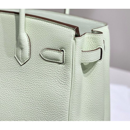 Miglior sito Replica Borse Hermes Birkin 25cm/30cm verde chiaro Clemence hardware argento Imitazioni Outlet Online