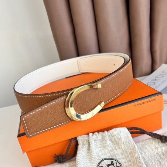 Miglior sito Replica Cintura reversibile Hermes Luck 38 mm con fibbia oro Epsom Imitazioni Outlet Online