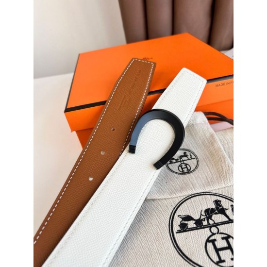 Miglior sito Replica Cintura reversibile Hermes Luck 38 mm con fibbia nera Epsom Imitazioni Outlet Online