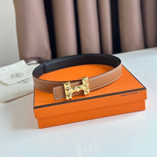 Miglior sito Replica Cintura reversibile Hermes H Medor 24MM Epsom Marrone Imitazioni Outlet Online