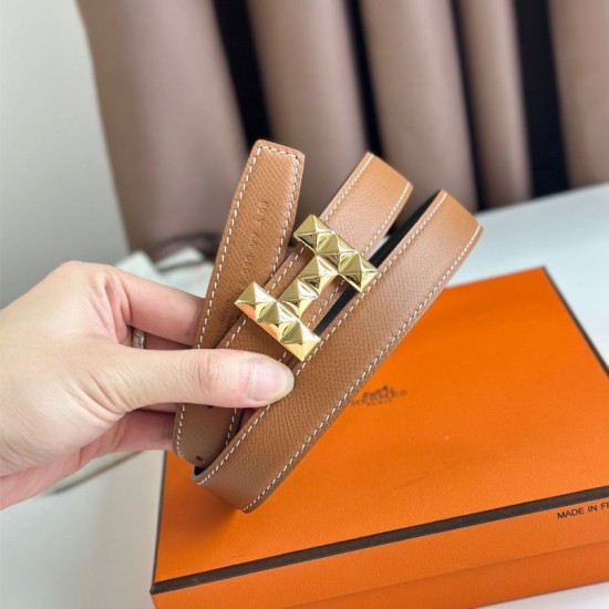 Miglior sito Replica Cintura reversibile Hermes H Medor 24MM Epsom Marrone Imitazioni Outlet Online