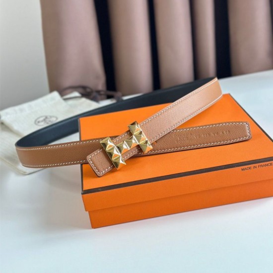 Miglior sito Replica Cintura reversibile Hermes H Medor 24MM Epsom Marrone Imitazioni Outlet Online